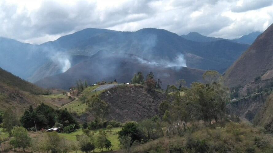La emergencia se inició en el corregimiento Aují, entre los sitios conocidos como Regaderos y Cresta de Gallo. Foto: Cortesía