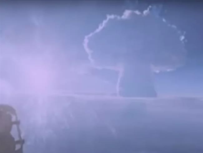 Nube de hongo provocada por la Tsar Bomba. Foto: Youtube