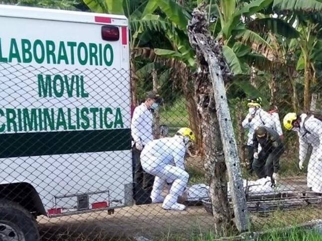 Cuerpos de mineros llegan al Puesto de Mando Unificado en Caldas. Foto: Mario Escobar Valencia