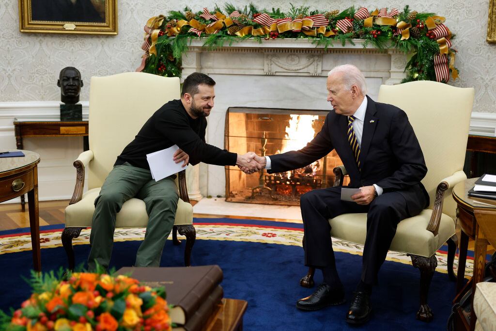 Zelenski y Biden.  (Photo by Chip Somodevilla/Getty Images)