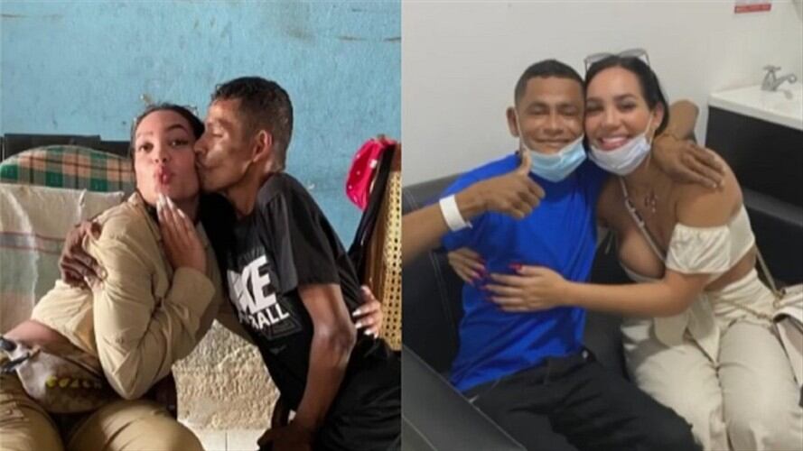 Andrea Valdiri, bailarina e influenciadora colombiana, junto al hombre conocido como 'El Miura'. Foto: Instagram: @andreavaldirisos