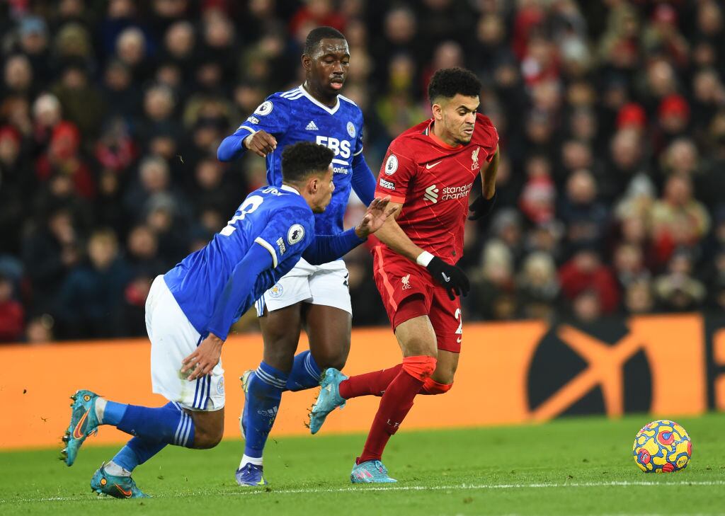 Luis Díaz en su debut por Premier League ante el Leicester / Getty Images
