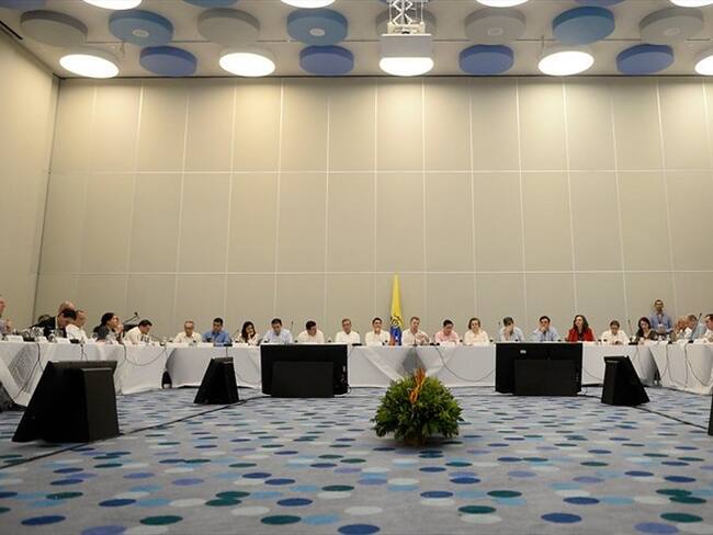 El presidente Juan Manuel Santos participó de la instalación de la Cumbre donde se están presentado las líneas generales de las recomendaciones de la Misión Especial Electoral. Foto: Colprensa