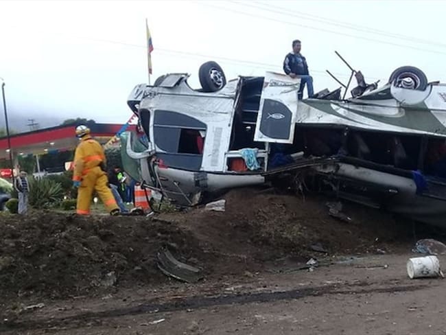 Accidente de tránsito en Sesquilé. Foto: Colprensa