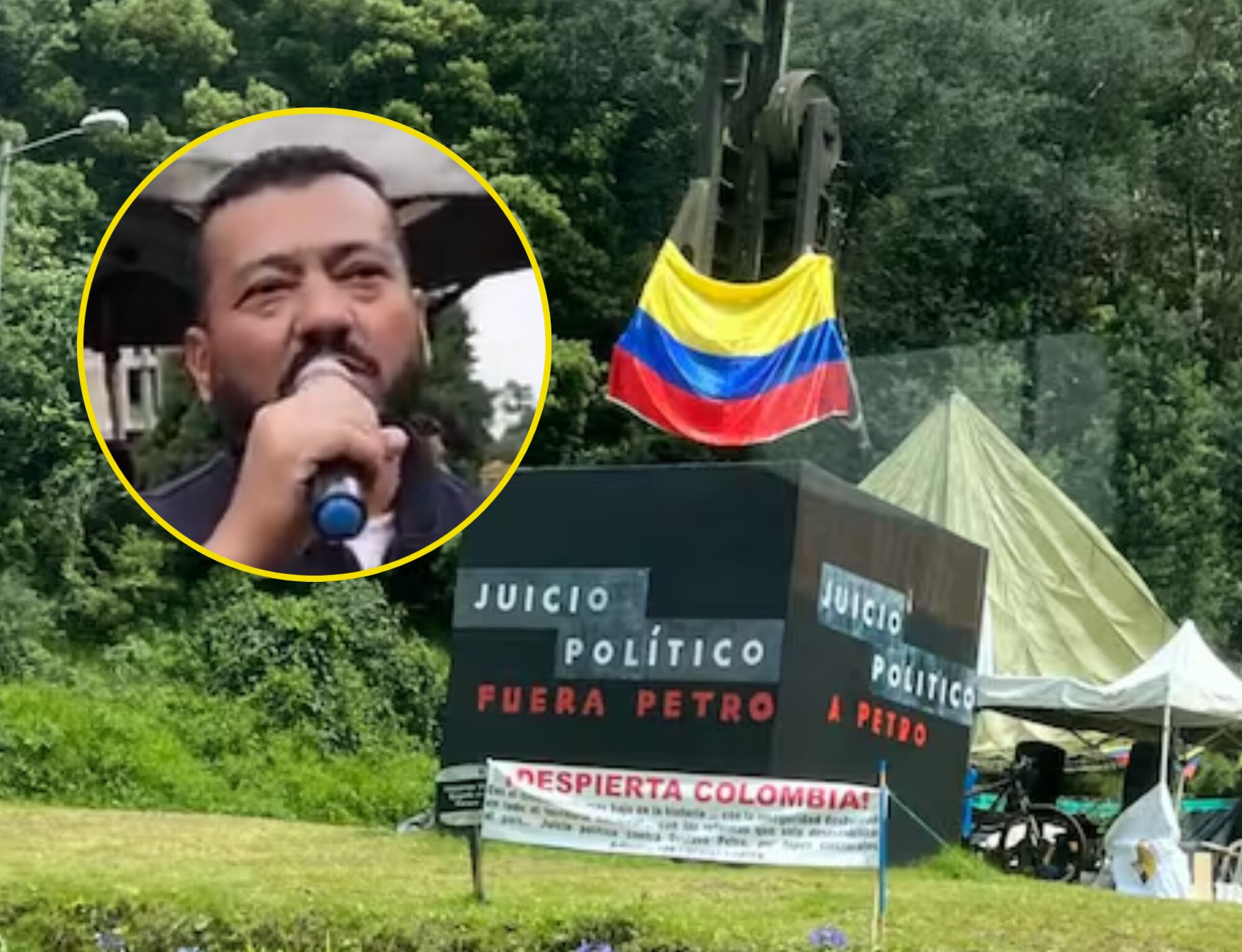 Estaremos hasta que haya un fallo contra campaña Petro: Líder de protesta en monumento a Ghandi 