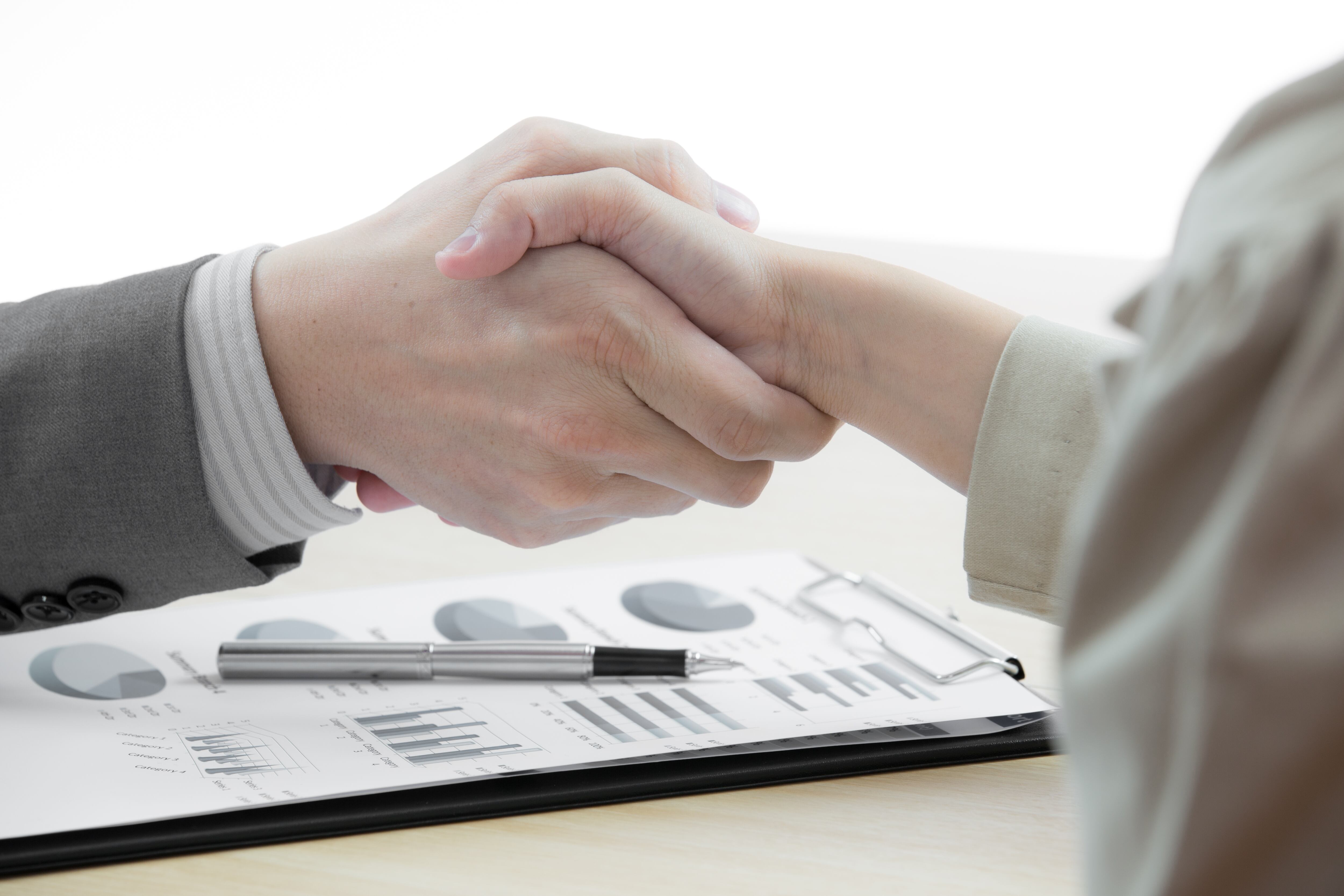 Business handshake and business people