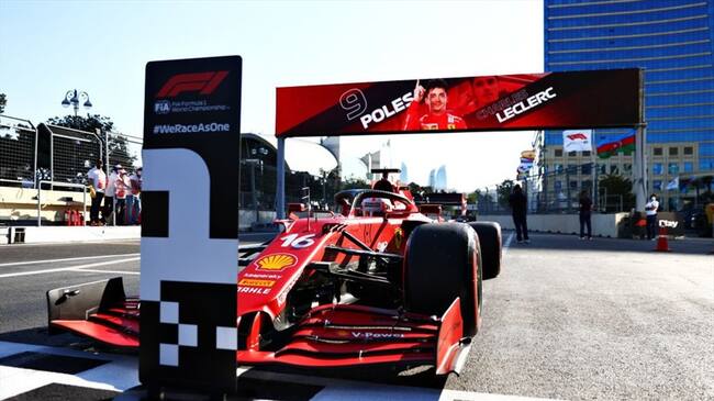 Leclerc se queda con la pole del GP de Azerbaiyán. Foto: Getty Images