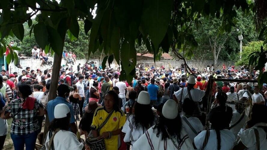 Indígenas arhuacos denuncian invasión de campesinos a sus territorios . Foto: Cortesía: Prensa Cabildo Arhuaco