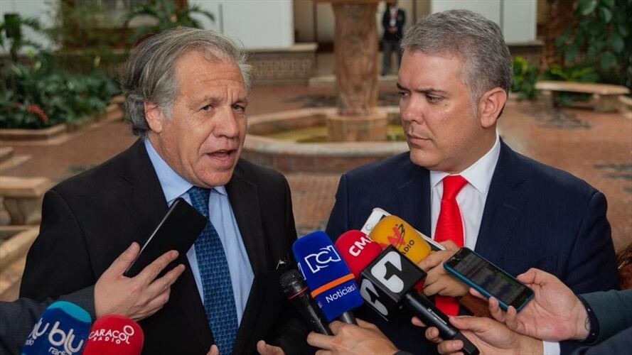 El presidente Iván Duque se reunió con el secretario general de la OEA, Luis Almagro. Foto: Presidencia