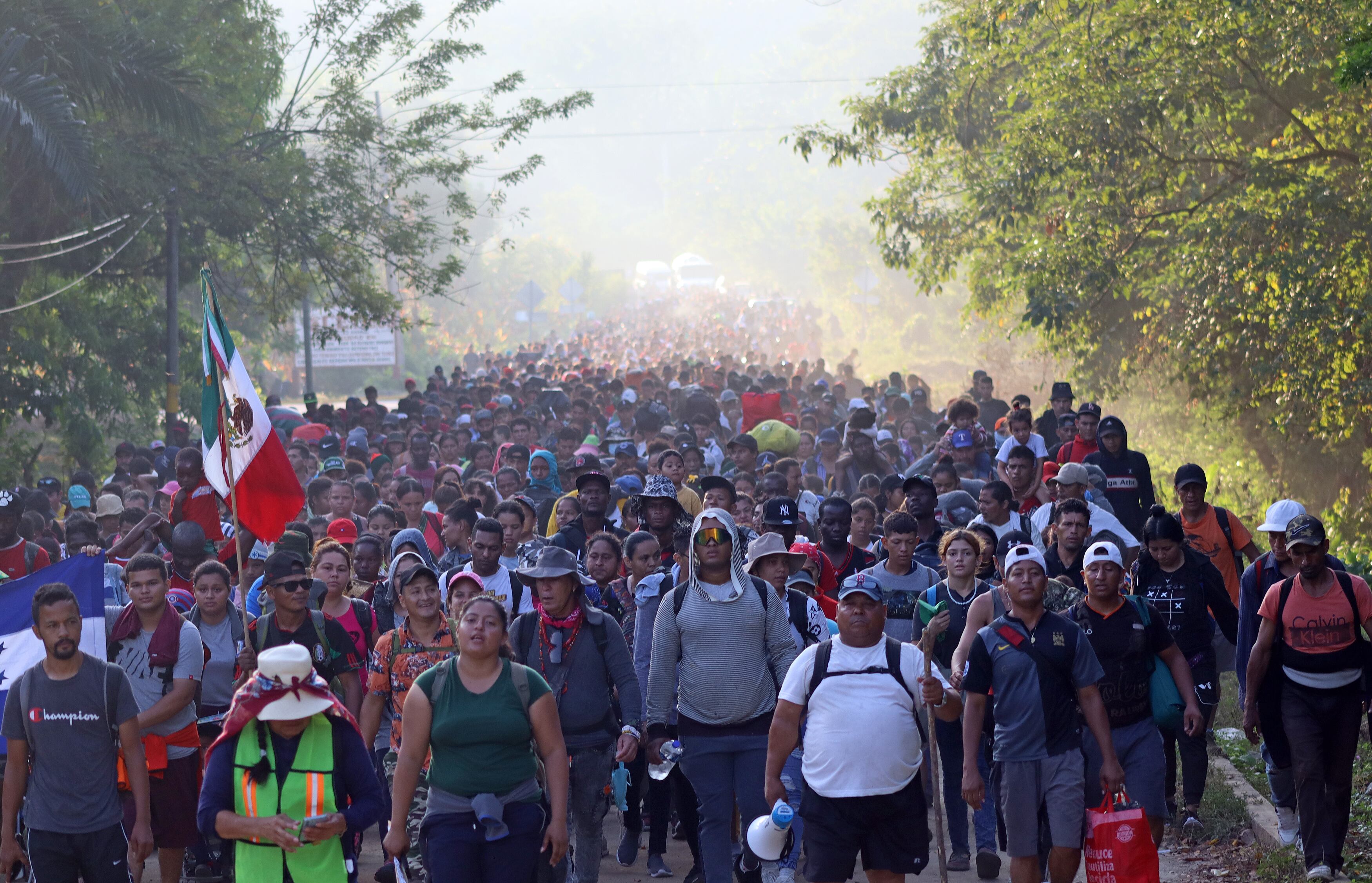 Caravana de migrantes en México | Foto: EFE