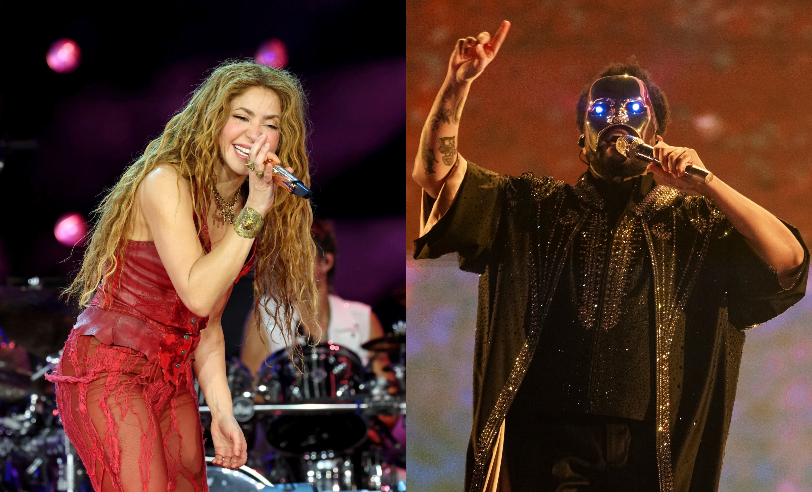 Shakira y The Weeknd. Foto: Getty Images. 