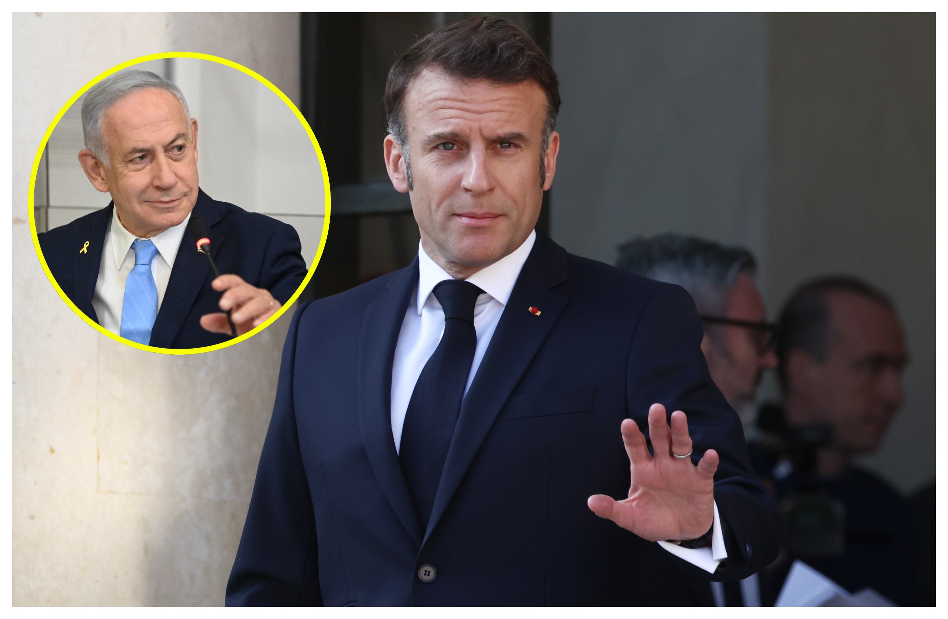 Emmanuel Macron y Benjamín Netanyahu. Foto: Getty Images.