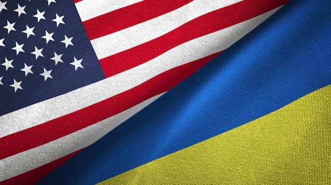 Ukraine and United States flags