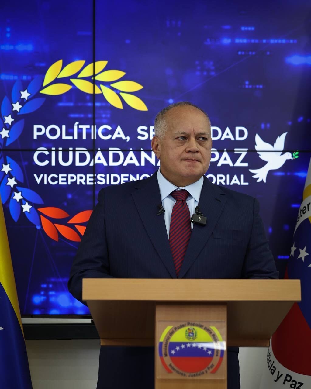 Diosdado Cabello, ministro del Interior de Venezuela. Foto: MinInterior de Venezuela.