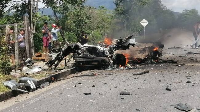 El gobernador de Boyacá, Carlos Andrés Amaya, condenó el atentado terrorista.. Foto: Foto Cortesía