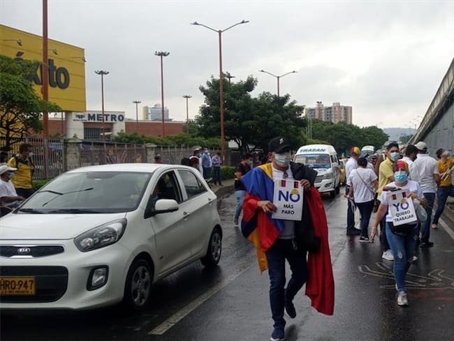 Ciudadanos realizan plantón en Cúcuta exigiendo se levante el paro nacional. Foto: Cortesía