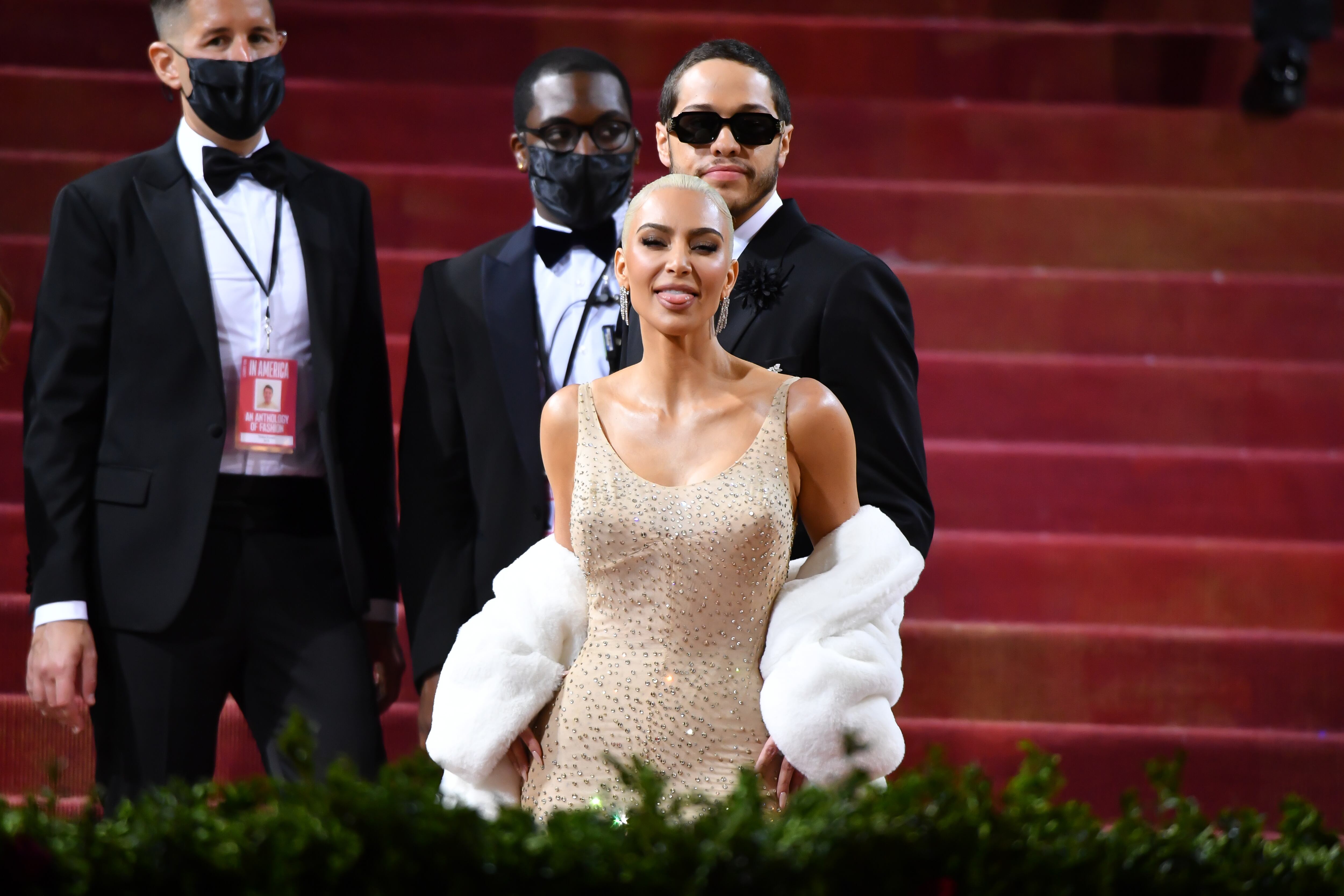 NEW YORK, NEW YORK - MAY 02: Kim Kardashian and Pete Davidson attend the the 2022 Met Gala celebrating "In America: An Anthology of Fashion" at The Metropolitan Museum of Art on May 02, 2022 in New York City. (Photo by Noam Galai/GC Images)