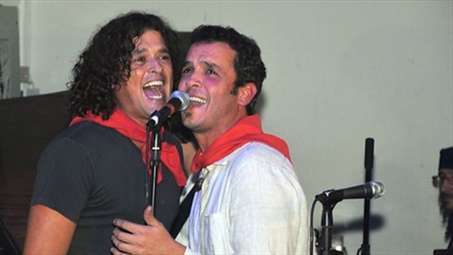Carlos y Guillermo Vives cantando juntos en el 2014.. Foto: Colprensa