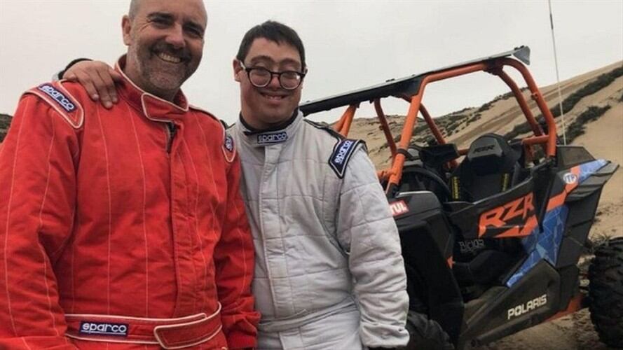 Lucas Barrón primer piloto en el Dakar con Síndrome de Down. Foto: Twitter @podium_EE