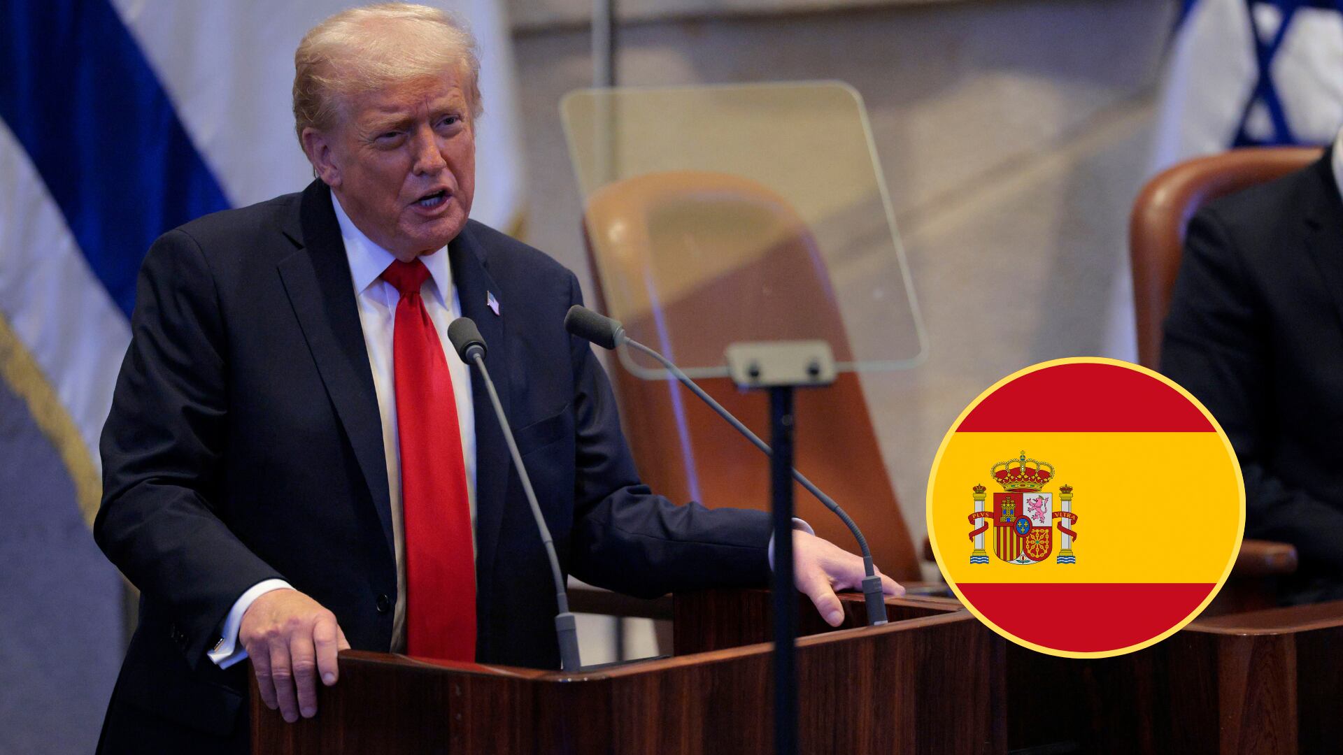 Presidente Donald Trump, bandera de España. Foto:  Chip Somodevilla/Getty Images/Getty Images