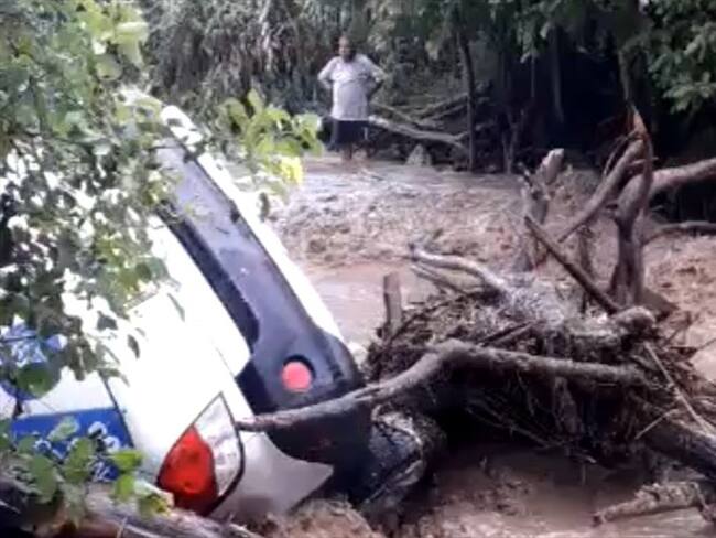 La emergencia más reciente se registró en el municipio de La Unión, donde se desbordó una quebrada . Foto: Cortesía