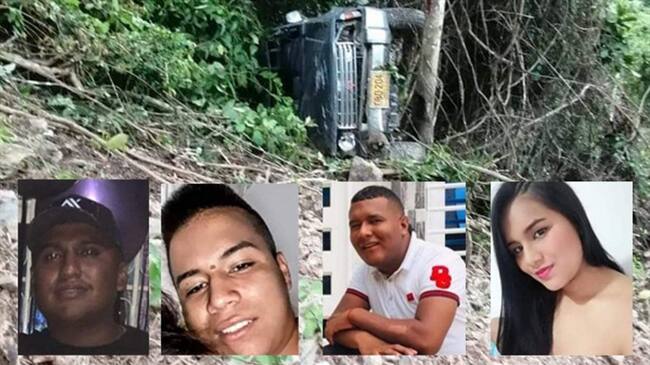 Los cuerpos de Yulieth Mellizo, Daniel Paz, Julián Ortiz y Fabio Navia fueron trasladados hasta su municipio de origen . Foto: Cortesía