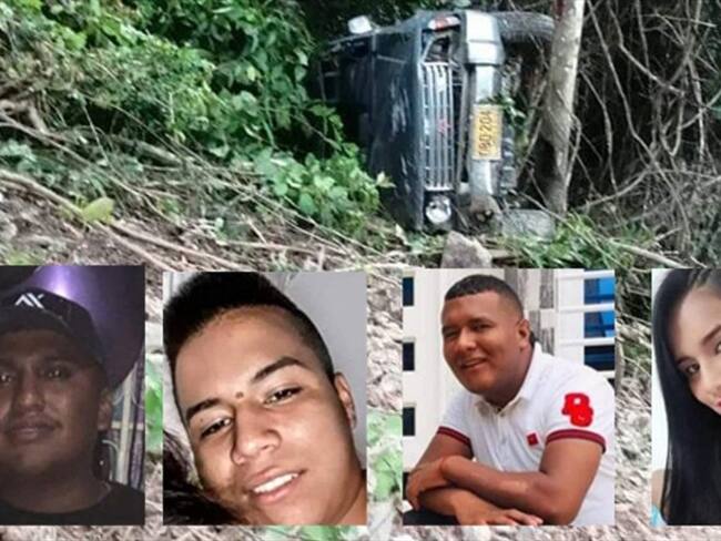 Los cuerpos de Yulieth Mellizo, Daniel Paz, Julián Ortiz y Fabio Navia fueron trasladados hasta su municipio de origen . Foto: Cortesía