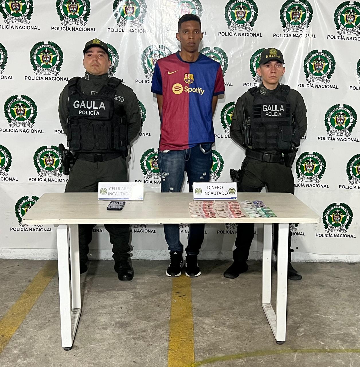 Capturan a presunto integrante de 'Los Pepes'. Foto: Policía Metropolitana de Barranquilla.