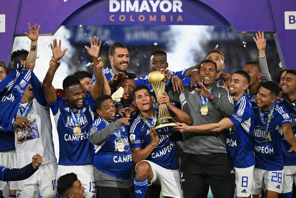 Millonarios campeón liga colombiana 2023 apertura. (Photo by RAUL ARBOLEDA/AFP via Getty Images)