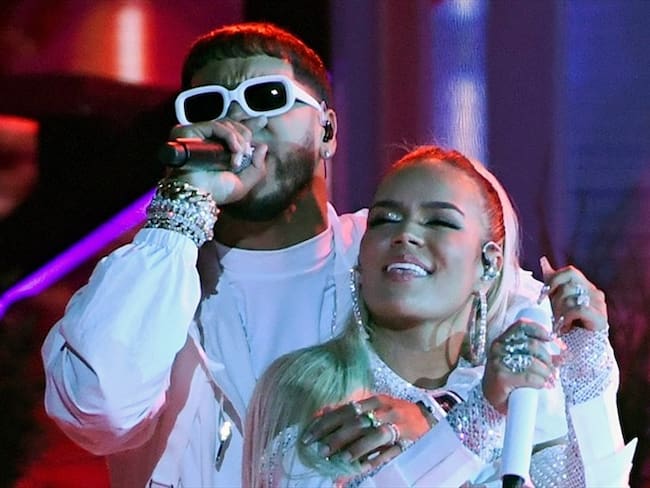 Cantantes Anuel AA y Karol G. Foto: Ethan Miller/Getty Images