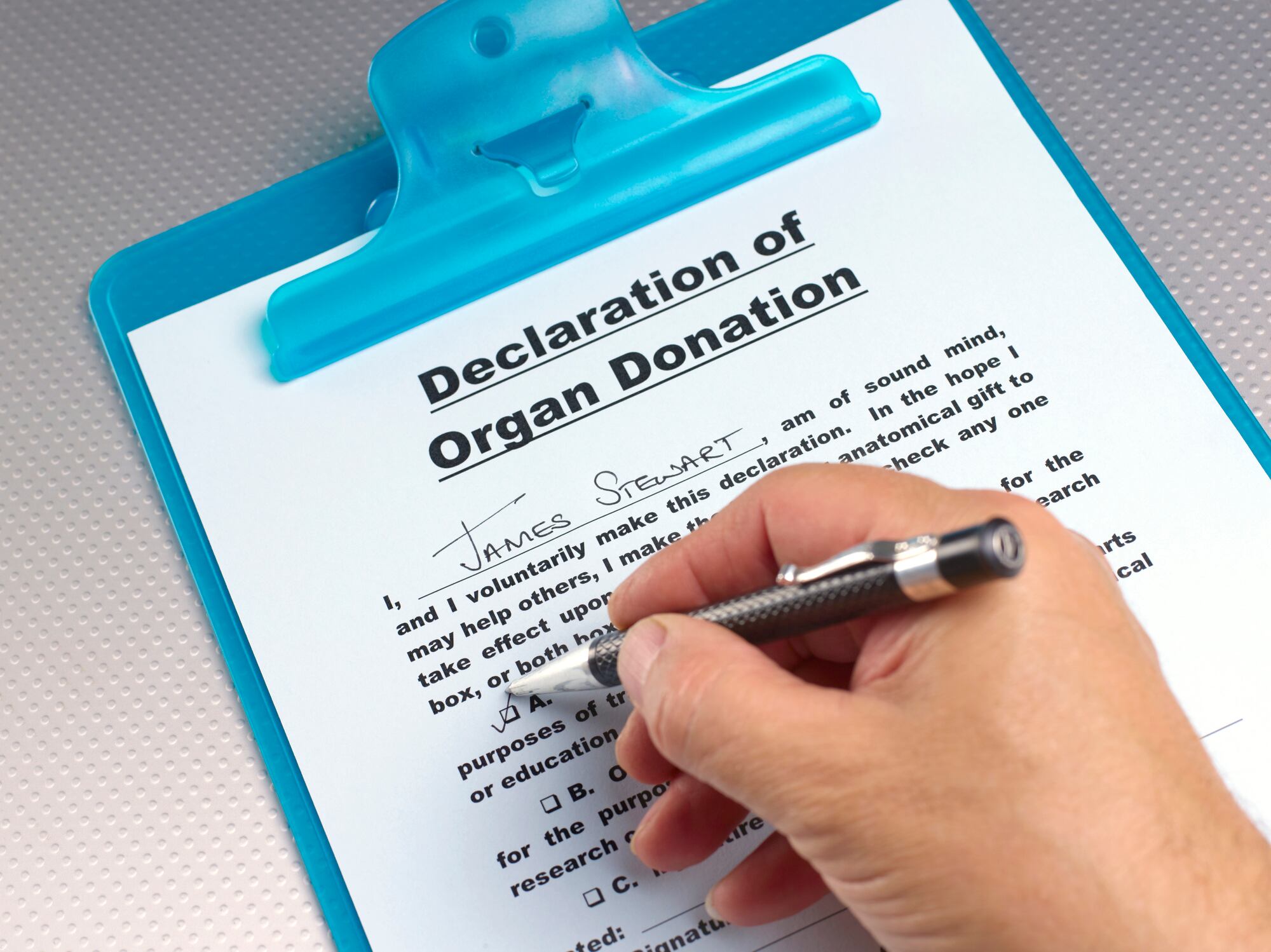 Declaración de donación voluntaria. Foto: Getty Images