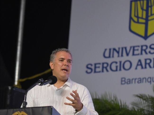 Presidente Iván Duque, durante la inauguración de la Universidad Sergio Arboleda en Barranquilla. Foto: @infopresidencia.