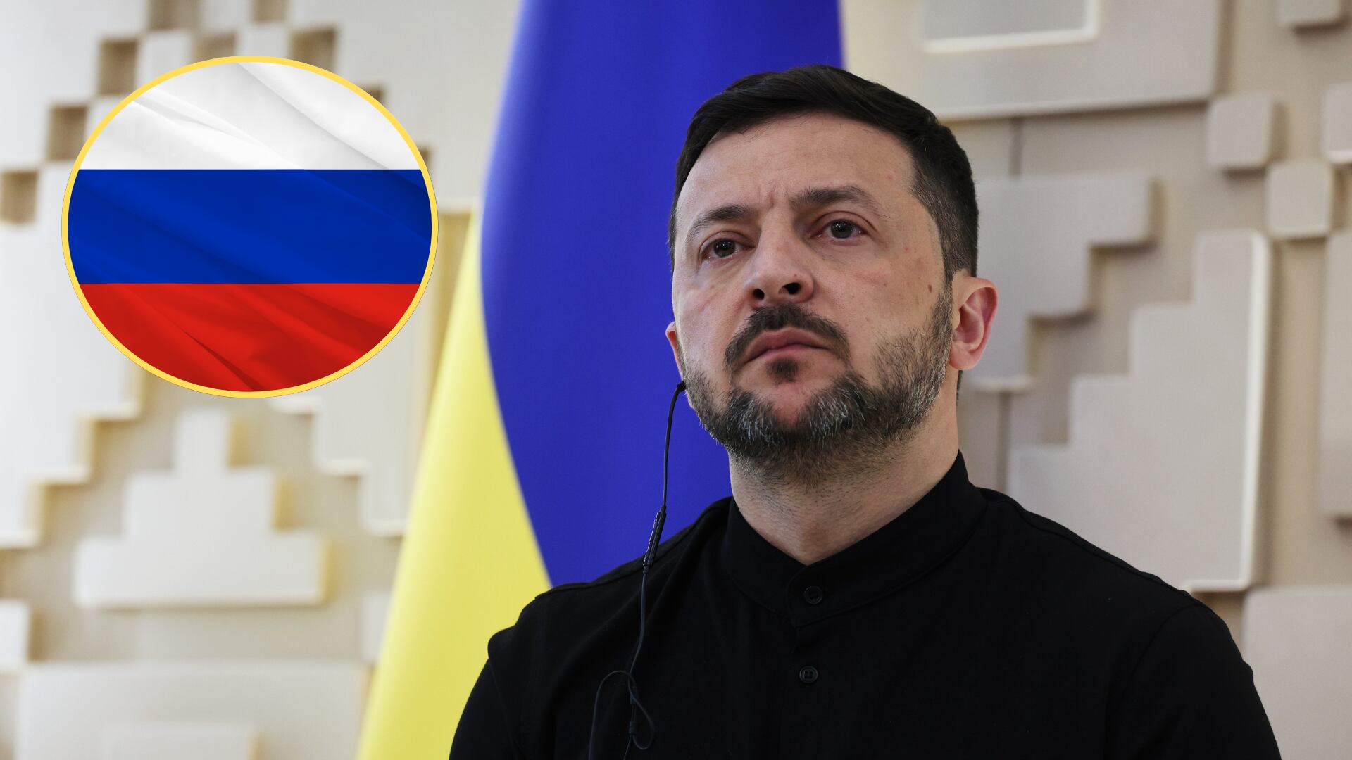 Volodímir Zelenski. Foto: Serdar Ozsoy/Getty Images - Bandera de Ruisa. Foto: Getty Images.