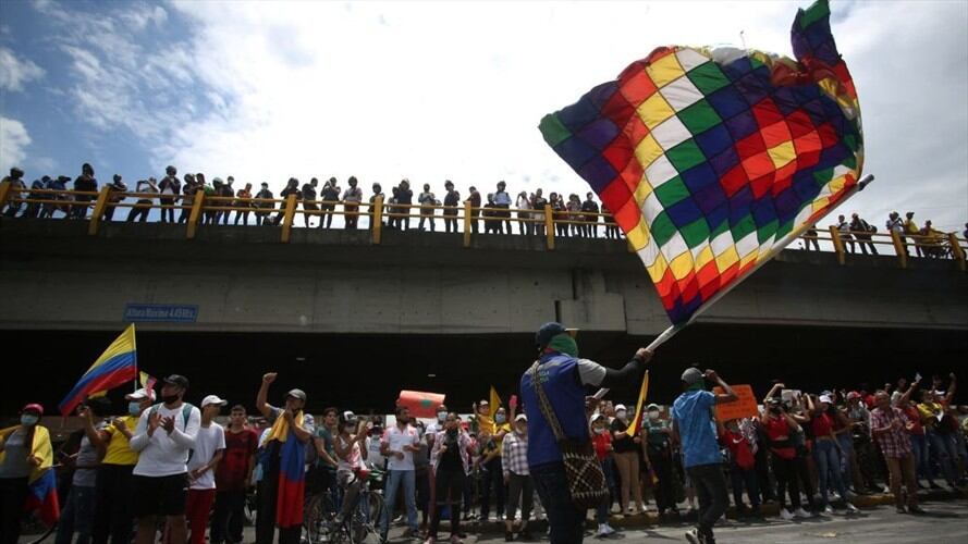 Manifestaciones en Cali, en el marco del paro nacional. Foto: Getty Images