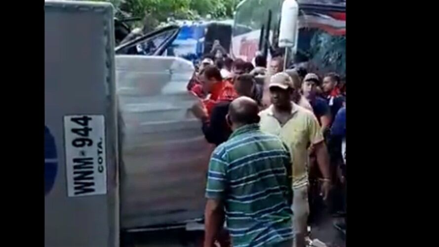 Accidente de tránsito de bus del Junior. Foto: