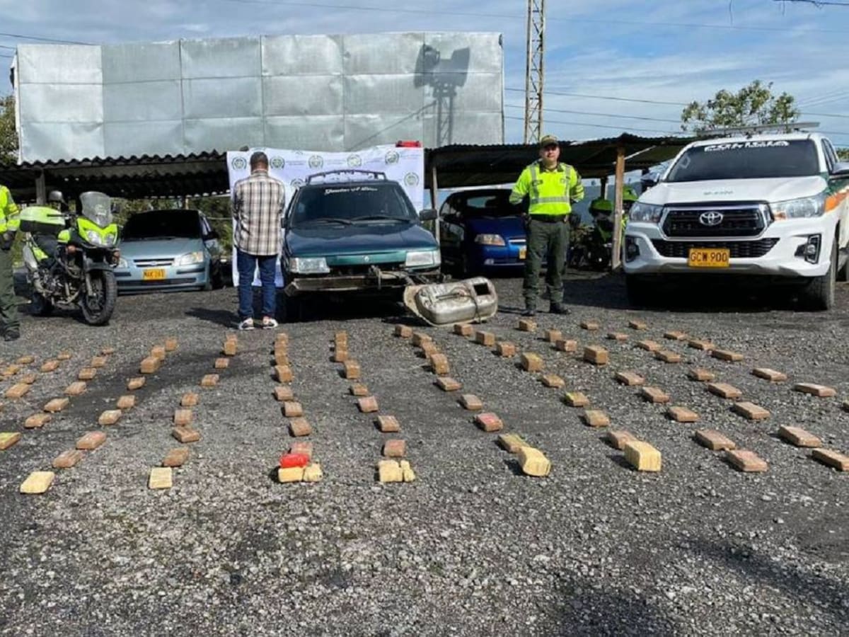 Una persona fue capturada con 100 kilos de marihuana en la vía Manizales - Bogotá