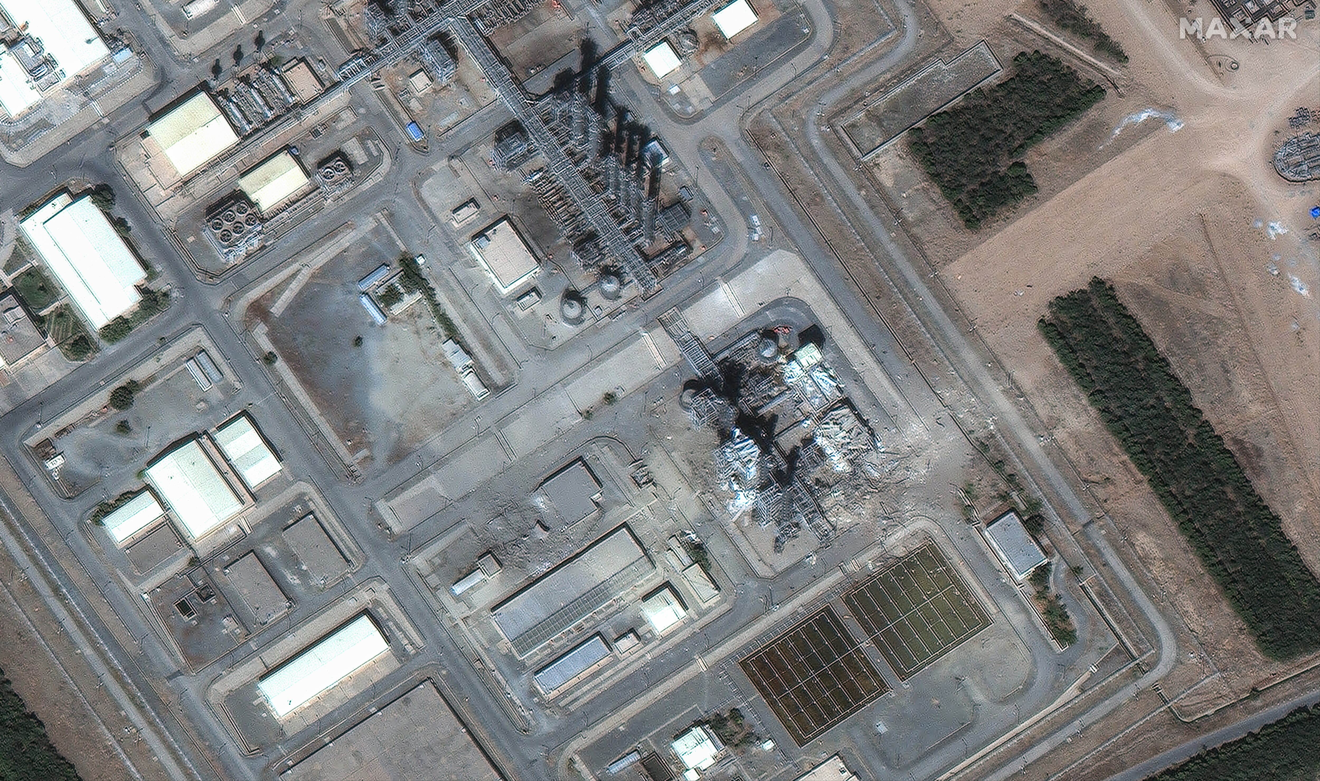 Imagen satelital de planta nuclear en Irán. FOTO: Satellite image (c) 2025 Maxar Technologies via Getty Images