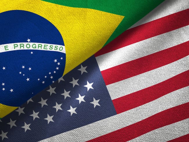 Bandera de Estados Unidos y Brasil. Foto: Getty Images
