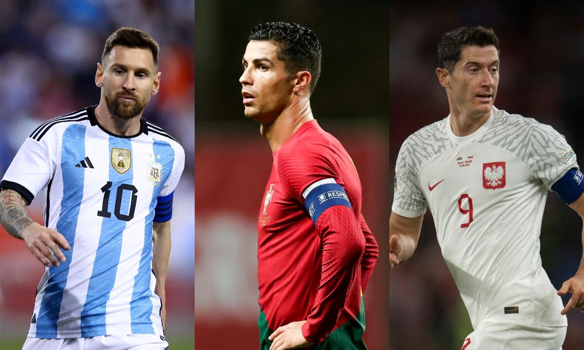 Lionel Messi, Cristiano Ronaldo y Robert Lewandowski. Fotos: Getty Images.