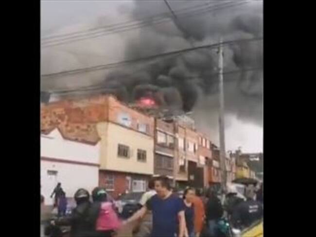 Incendio en Bogotá. Foto: Captura de pantalla