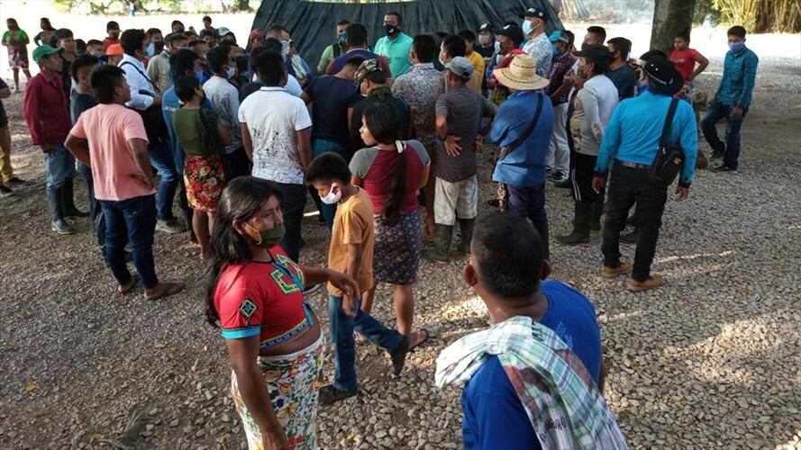 Indígenas Emberá reclaman subsidio a la empresa Urrá en Montería. Foto: Cortesía