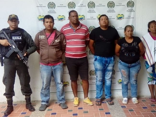 Autoridades capturan a cinco presuntos miembros del Clan del Golfo en Córdoba. Foto: Policía