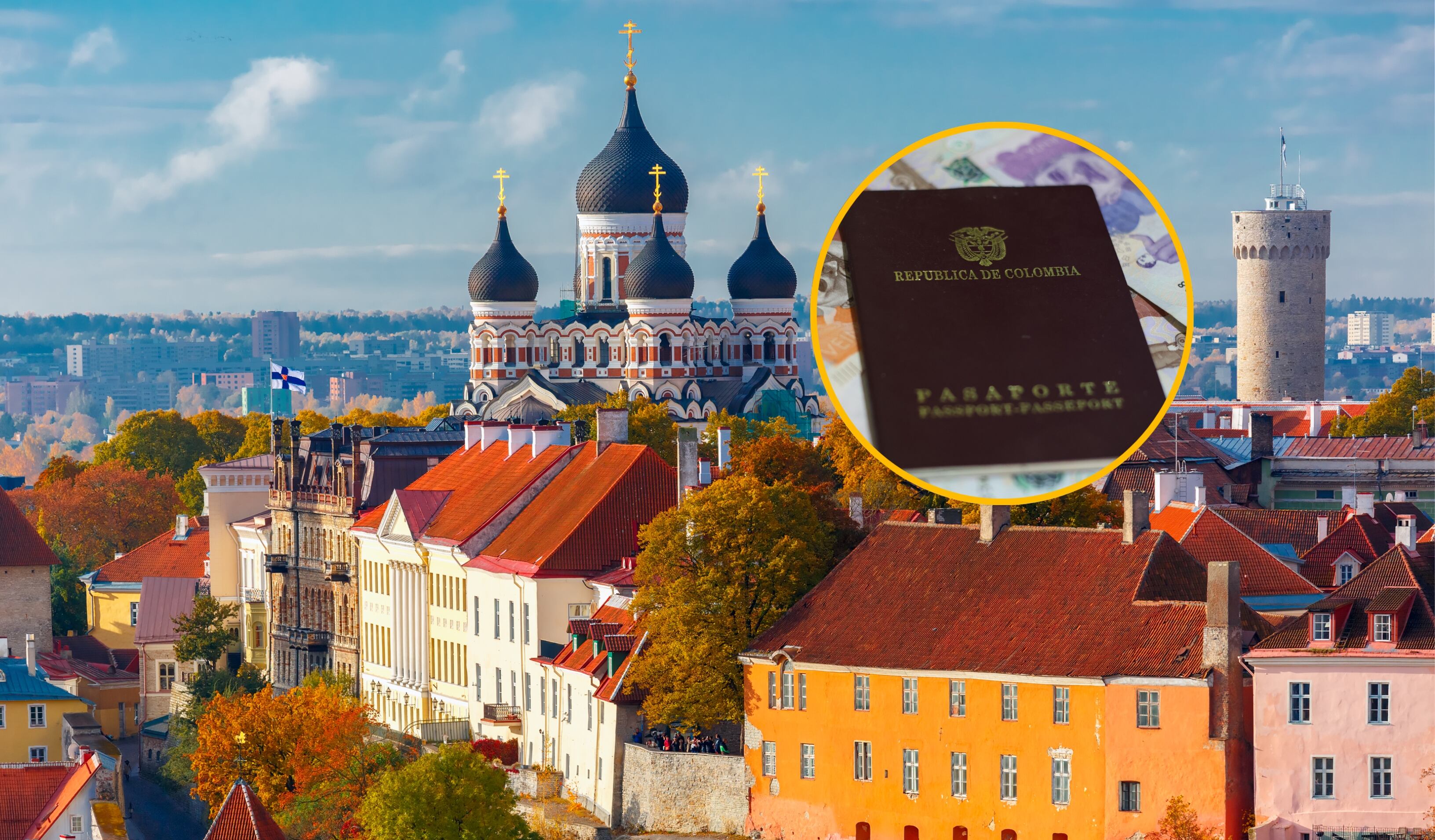 Estonia y pasaporte colombiano. Foto: Kavalenkava/Jose Arbelaez/ Getty Images.