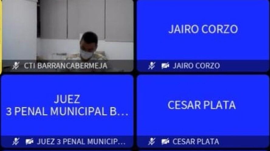 Policía Bucaramanga . Foto: tomada de la audiencia