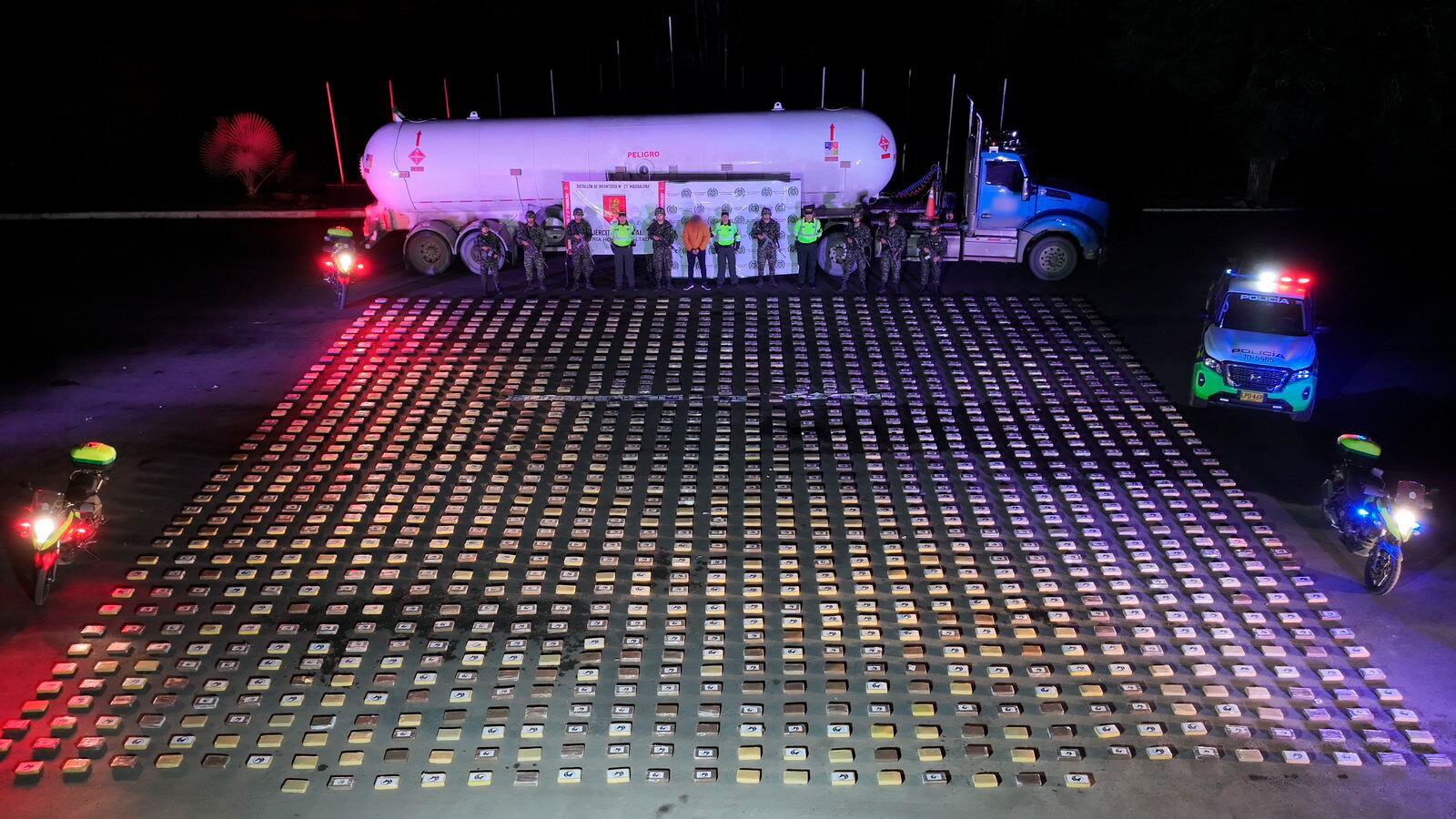 Cargamento de cocaína en Huila. Foto: Suministrada