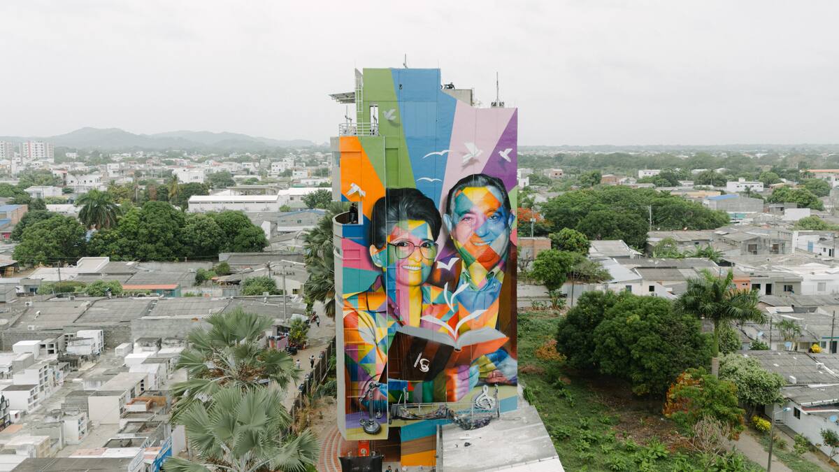 El reconocido muralista Eduardo Kobra inaugura su primera obra en Colombia