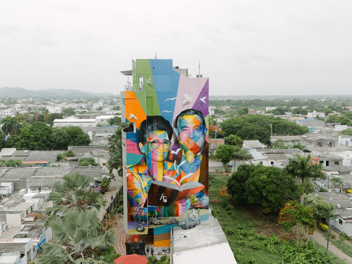 El reconocido muralista Eduardo Kobra inaugura su primera obra en Colombia