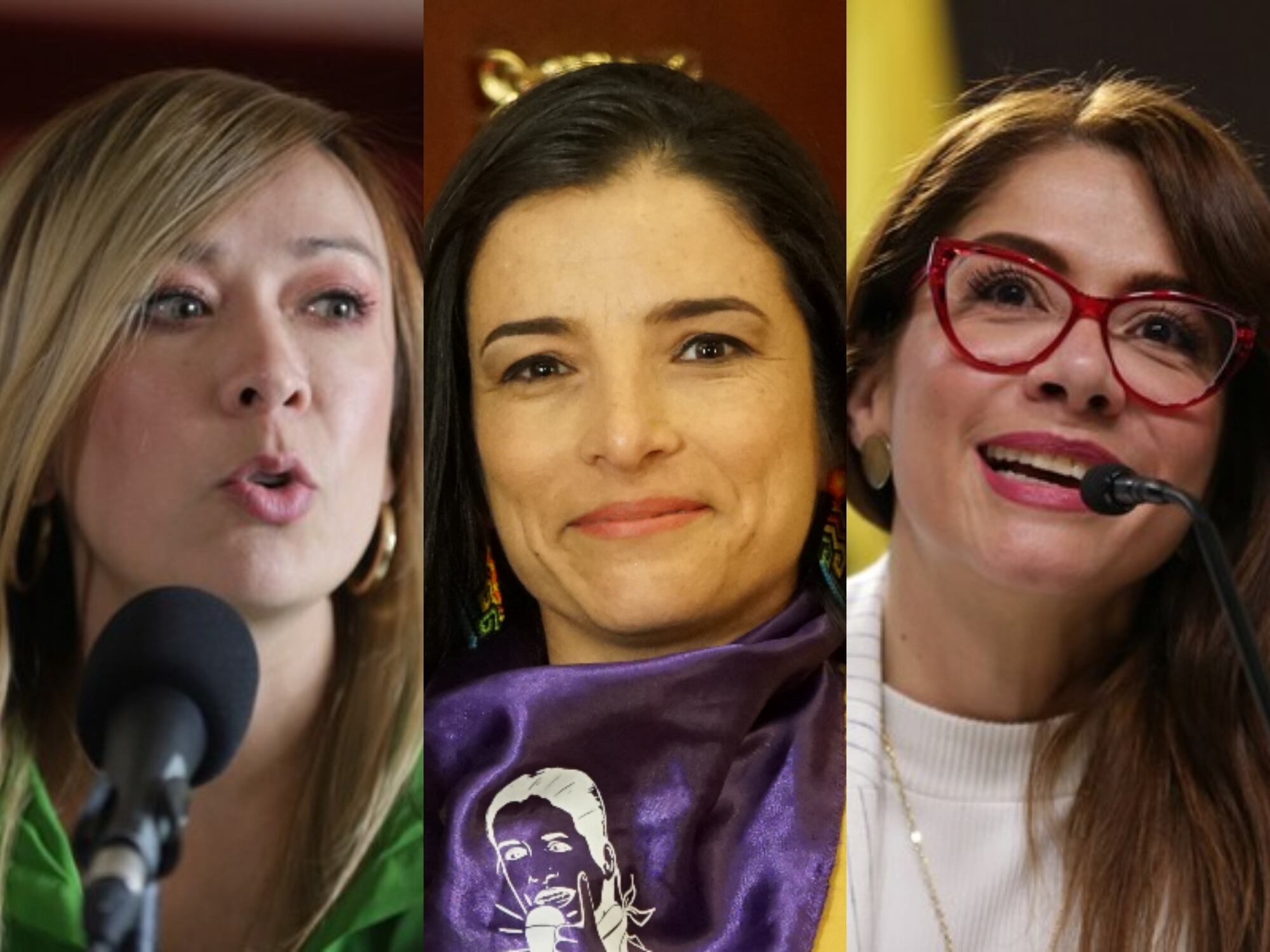 Katherine Miranda, Martha Alfonso y Catherine Juvinao. Foto: (Colprensa - Álvaro Tavera) / Cámara de Representantes / (Colprensa - Camila Díaz)