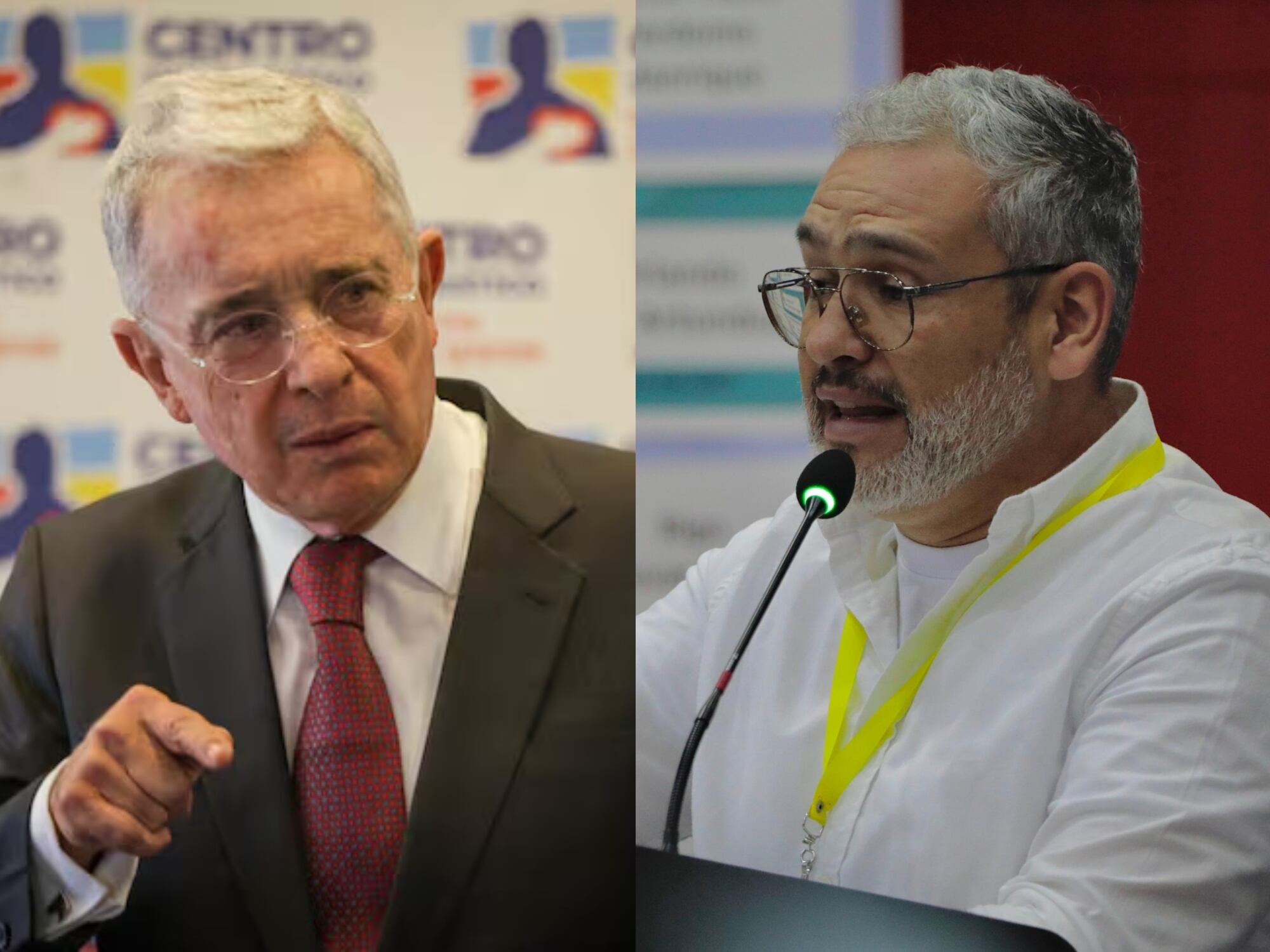 Álvaro Uribe y el teniente Felipe Andrés Ramírez. Foto: Cortesía JEP