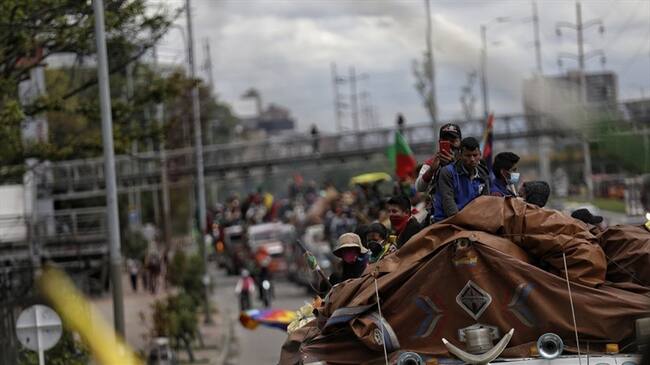 Movilizaciones en Bogotá. Foto: Colprensa.